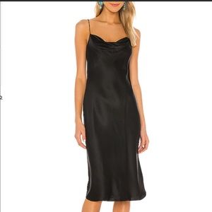 Nili Logan Junie Slip Dress Black Silk NWT M